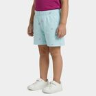 Girls' Light Blue Cotton Blend Shorts, हल्का नीला, small