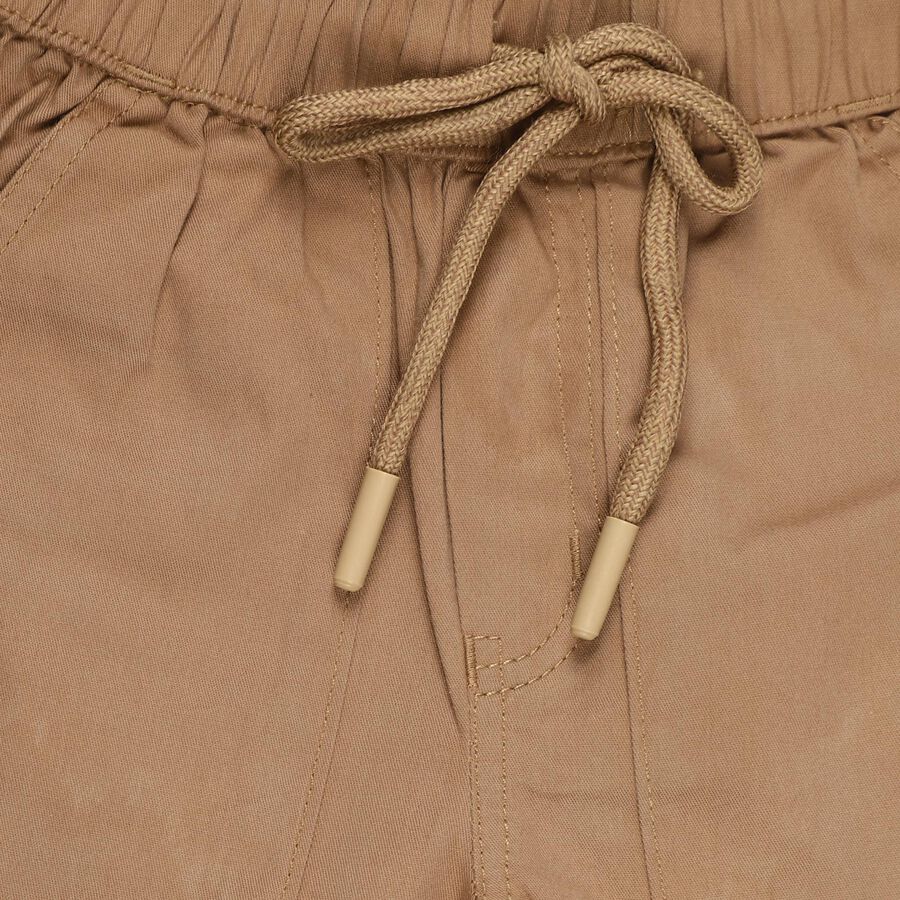 Boys' Light Camel Regular Fit Cargo Trousers, खाकी, large image number null