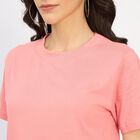 Ladies' 100% Cotton Round Neck T-Shirt, Pink, small