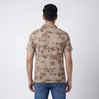 Men's Brown Cotton Polo Collar Casual T-Shirt, Brown, small