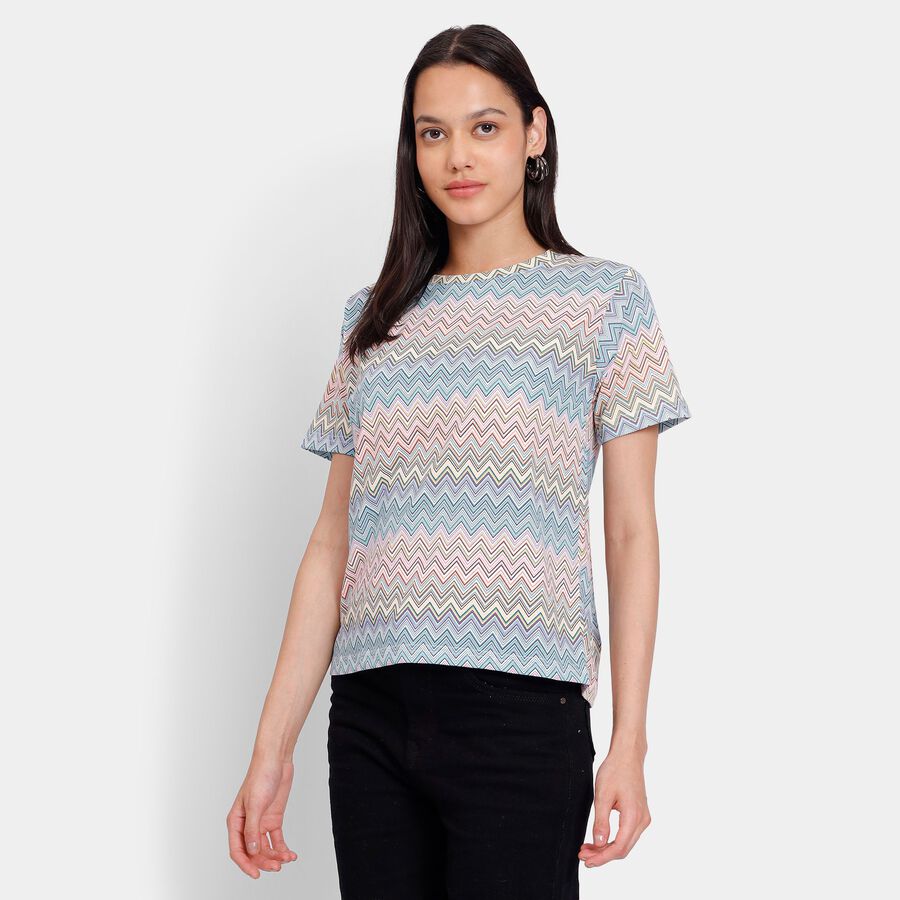 Ladies' Round Neck T-Shirt, हल्का हरा, large image number null