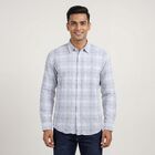 Men's Grey Cotton Classic Casual Shirt, Light Grey, small
