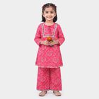 Girls Fuchsia Round Neck Fusion Set Fusion Set Upper and Bottom Set, रानी (फ्यूशिया), small