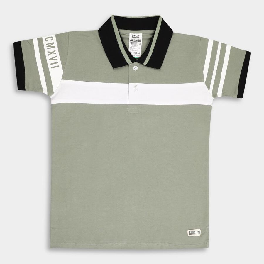 Boys' Cotton T-Shirt, Light Green, large image number null