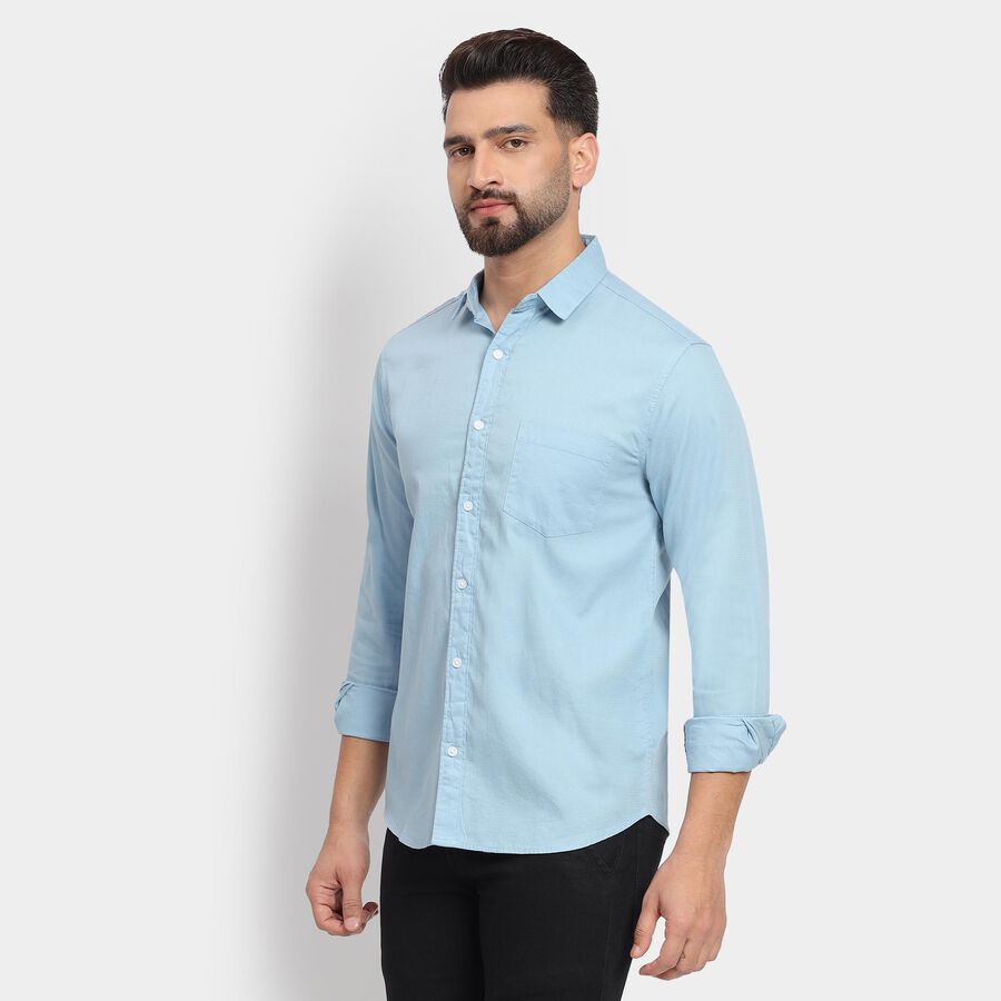 Men's 100% Cotton Casual Shirt , Light Blue, large image number null