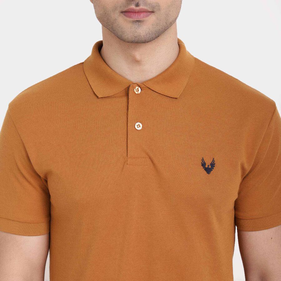 Solid Polo Shirt, Brown, large image number null