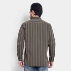 Cotton Stripes Casual Shirt, Dark Green, small image number null