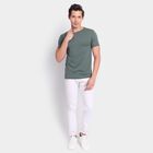 Men's Round Neck Half Sleeves T-Shirt, Dark Green, small image number null