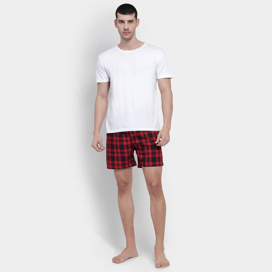 Men's 100% Cotton Boxers, Red, large
