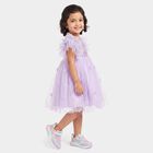 Girls' Lilac Fit and Flare Sequin Bodice Tulle Party Wear Frock, Lilac, small