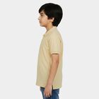 Boys Beige Polo Neck Polo Boys T-Shirt, गहरा पीला, small