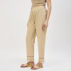 Women's Cotton Minimalist Wide-Leg Palazzos, गहरा पीला, small