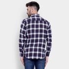 Cotton Checks Casual Shirt, Navy Blue, small image number null
