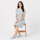 Women Light Blue Round Neck T-Shirt Style Nighty, Light Blue, small