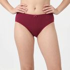 Women's Maroon Regular Fit Solid Brief Panty, Wine, small
