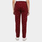 Girls Wine Straight Fit Heart Printed Pyjama, Wine, small