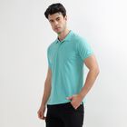 Men's Collared Half Sleeves T-Shirt, हल्का हरा, small