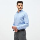 Men's Light Powder Blue Cotton Classic Collar Formal Shirt, मध्यम नीला, small image number null