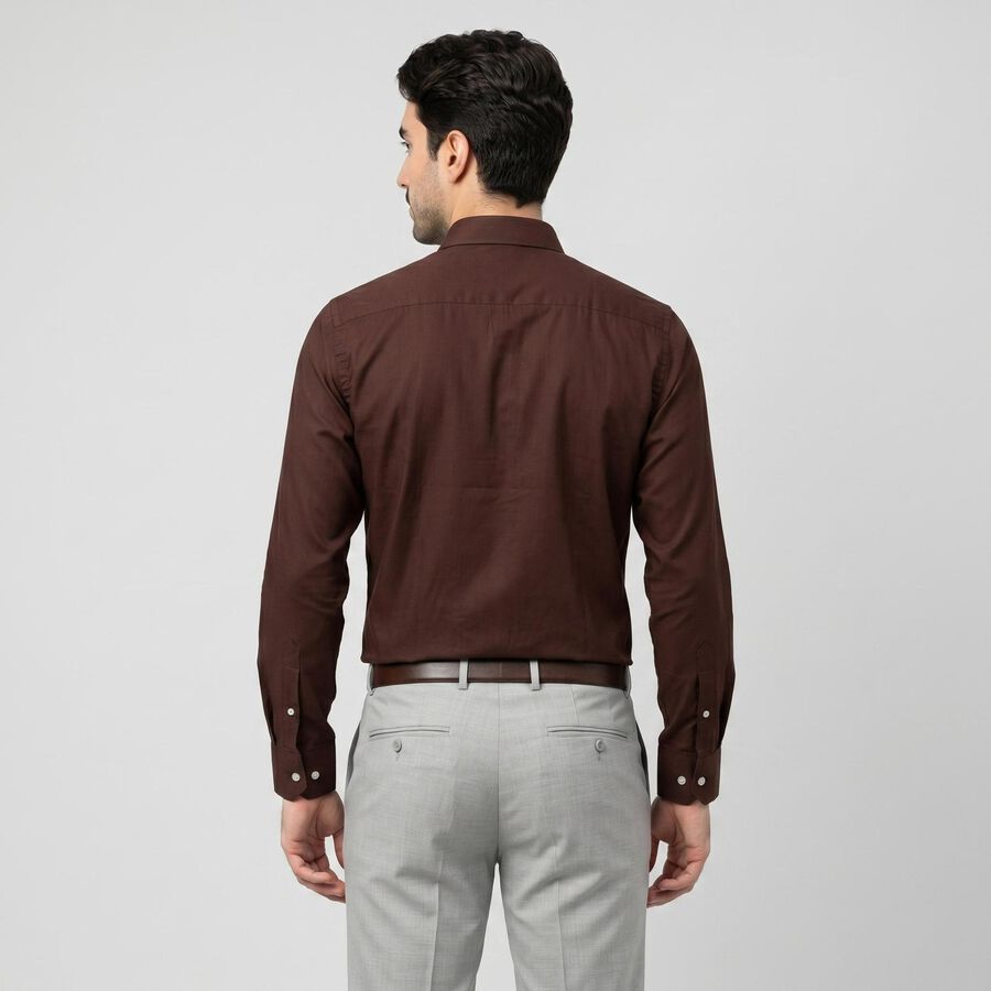 Men's Maroon Regular Fit Formal Shirt, Maroon, large