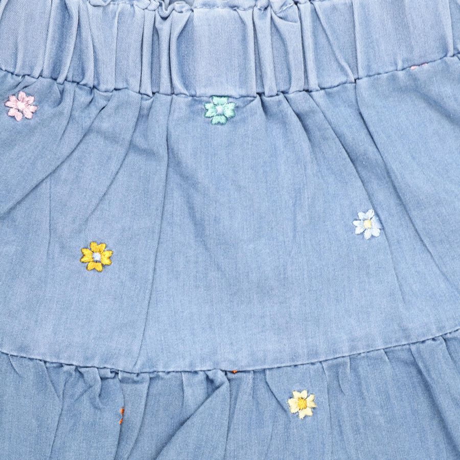 Girls' Skirt , मध्यम नीला, large image number null