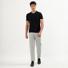 Men's Light Grey Textured Cotton Blend Jogger, मिश्रित हल्का ग्रे, small image number null