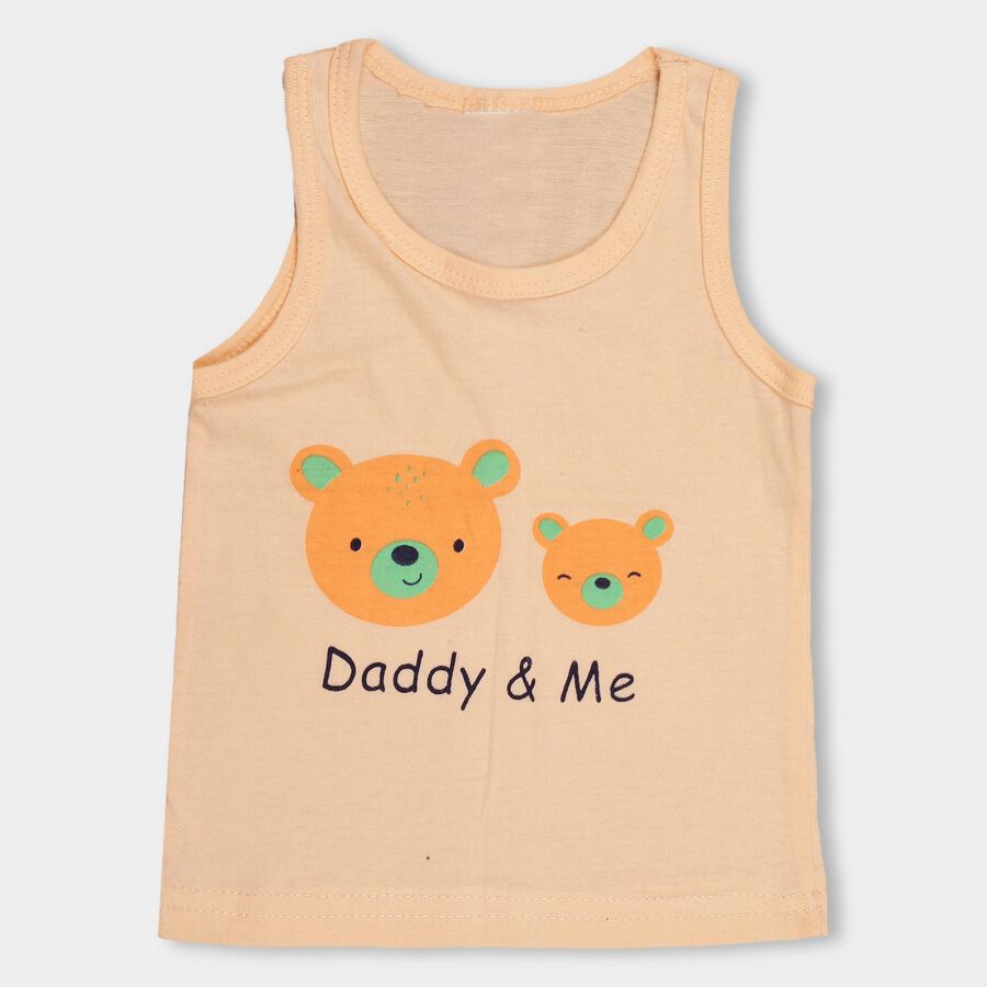 Infants' 100% Cotton Sando Vest , Peach, large image number null