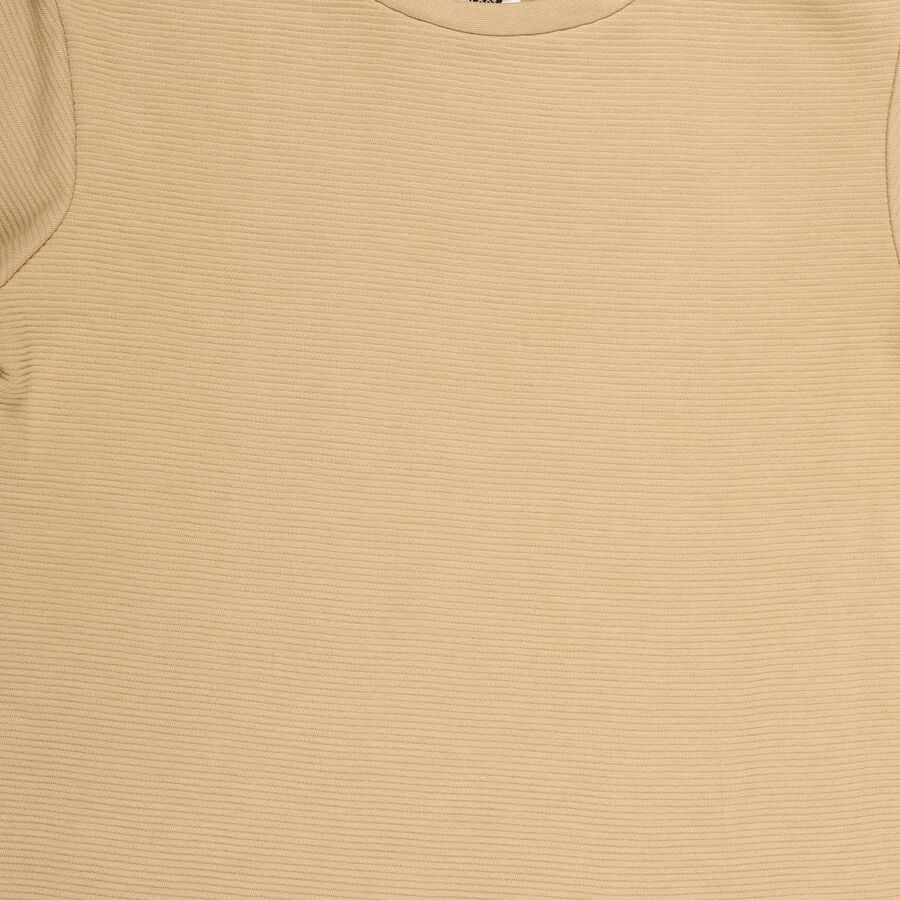 Boys Muted Beige Crew Neck Casual T-Shirt, Beige, large image number null