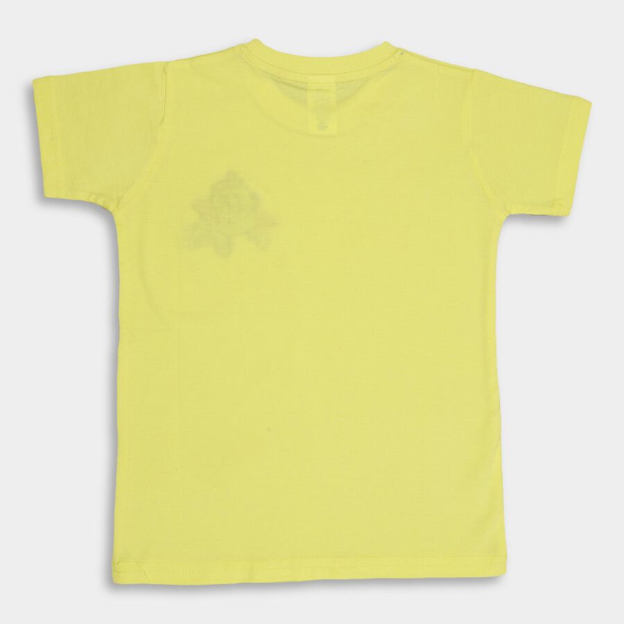 Boys' 100% Cotton Half Sleeves T-Shirt , पीला, large image number null