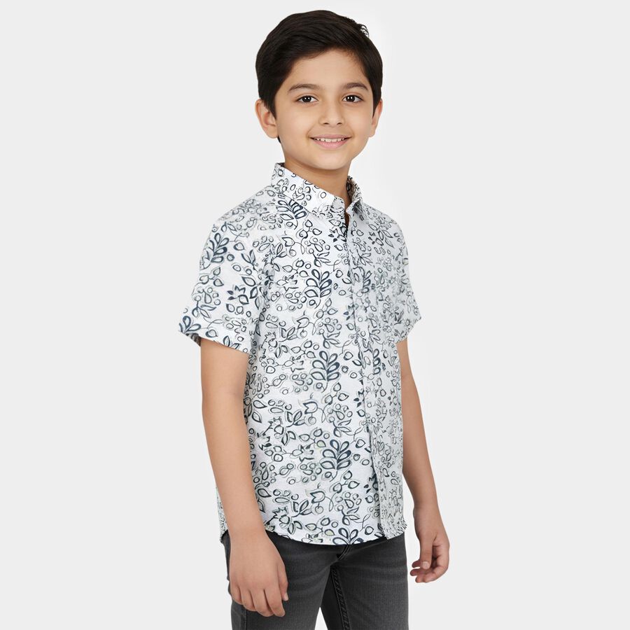 Boys Light Blue Cotton Classic Casual Shirt, हल्का नीला, large
