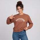 Women Pink Crew Neck Pullover Sweatshirt, गुलाबी, small