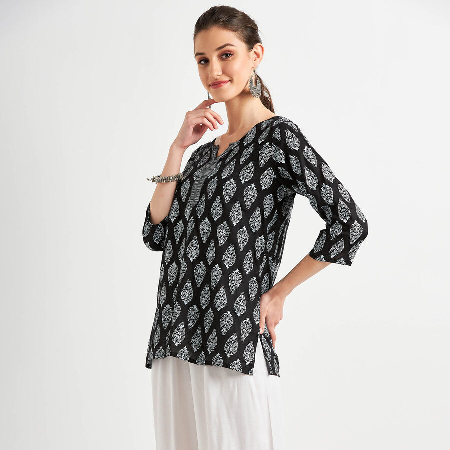 All Over Print Kurti, Black, large image number null