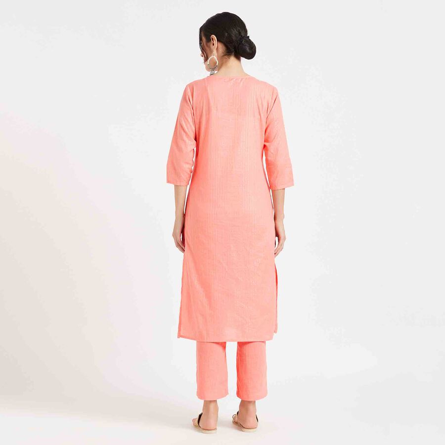 Embroidered Kurta, Peach, large image number null