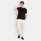 Solid Slim Fit Casual Trousers, Beige, small image number null