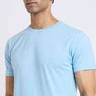 Men's Round Neck Half Sleeves T-Shirt, Sky Blue, small image number null