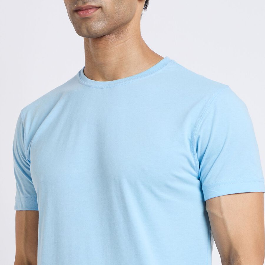 Men's Round Neck Half Sleeves T-Shirt, Sky Blue, large image number null