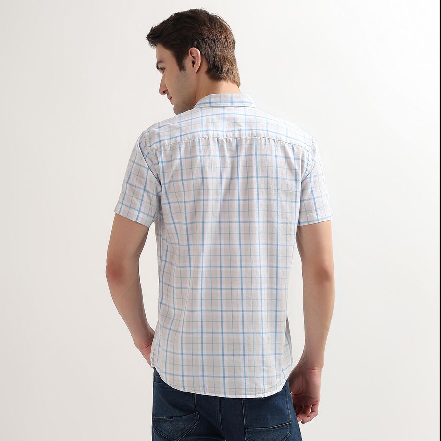 Men's 100% Cotton Regular Collar Casual Shirt, Light Grey, large image number null