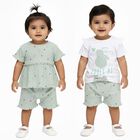 Infants' 100% Cotton Short Set, Light Green, small image number null