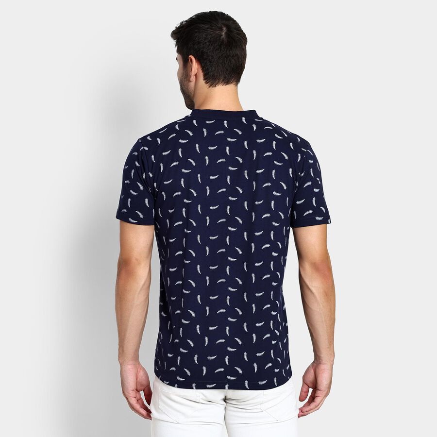 Men's Henley Half Sleeves T-Shirt , Navy Blue, large image number null