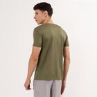 Men's Muted Olive Green Crew Neck Slim Fit T-Shirt, Khaki, small image number null