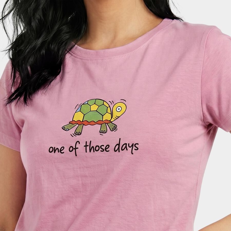 Women's Lilac Round Neck Regular T-Shirt, Lilac, large