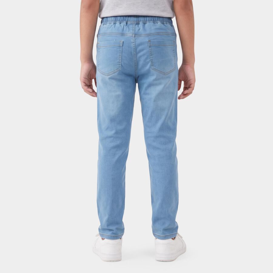 Boys' Light Blue Slim Fit Drawstring Jeans, हल्का नीला, large