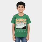 Boys Green Crew Neck Regular Boys T-Shirt, Dark Green, small
