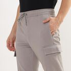 Men's Cargo Slim Fit Casual Trousers , हल्का ग्रे, small image number null