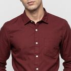 Men's Maroon Slim Fit Formal Shirt, वाइन, small