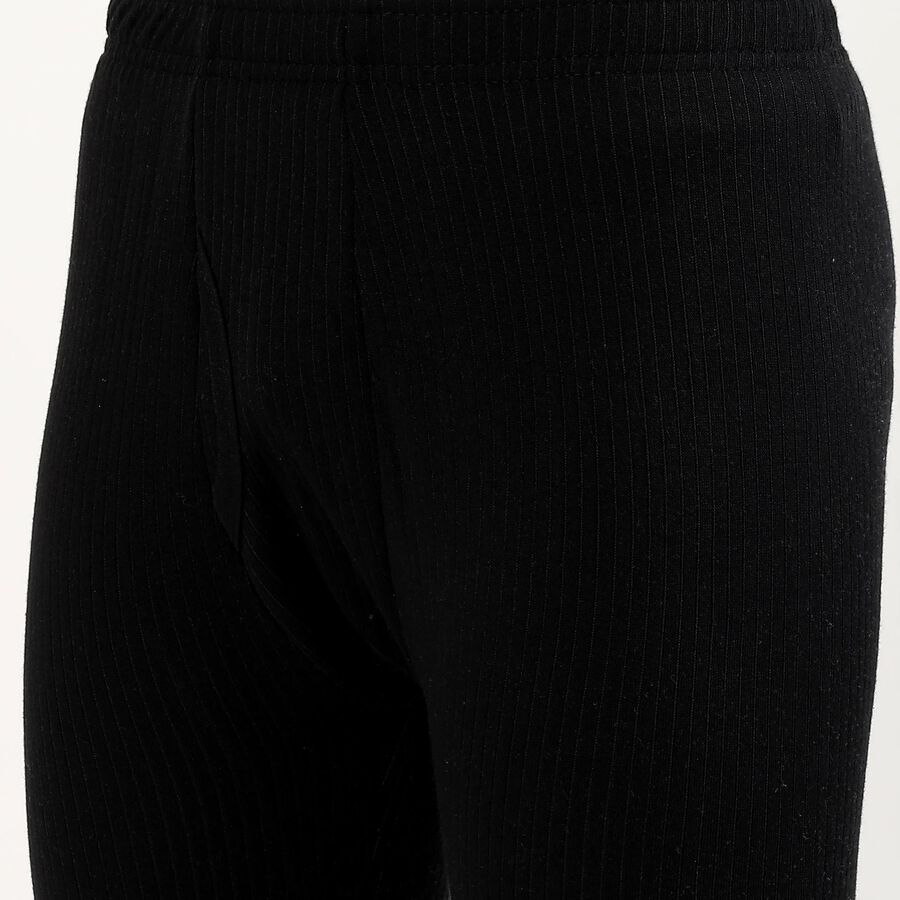 Men's Black Slim Fit Thermal Lower, Black, large image number null