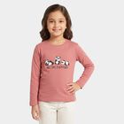 Girls Pink Round Neck Regular Top, गुलाबी, small