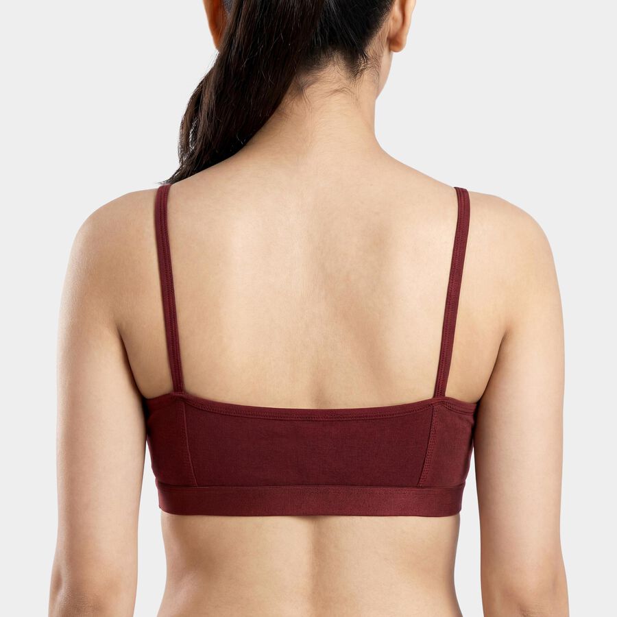 Women's Brown Cotton Blend Scoop Neck Classic Bra, Brown, large
