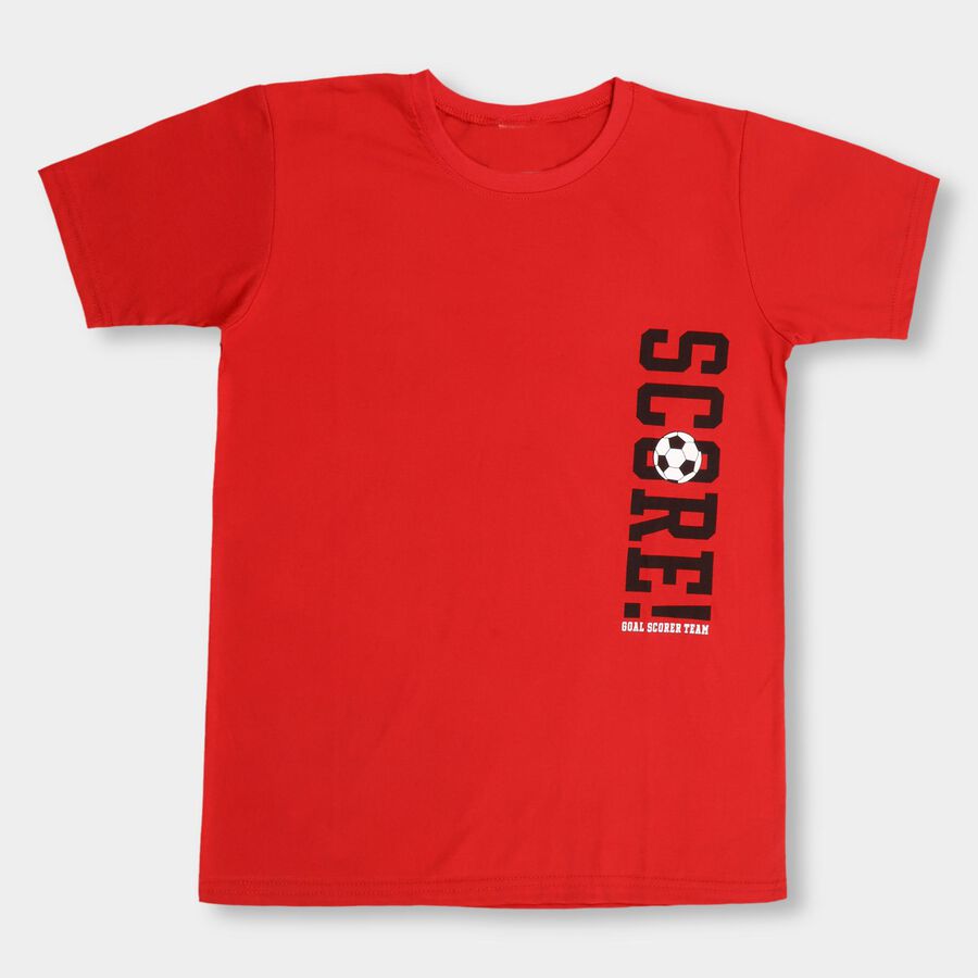 Boys' Half Sleeves T-Shirt , Red, large image number null