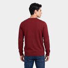 Men's Wine Crew Neck Regular Fit Pullover, Wine, small