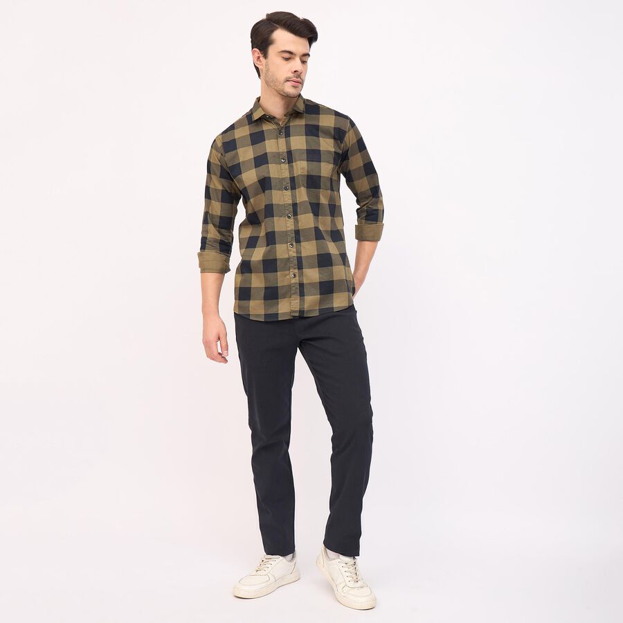 Men's Slim Fit Casual Trousers, नेवी ब्लू, large image number null